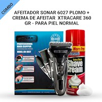 Afeitador Sonar 6027 Plomo + Crema de Afeitar - para piel normal